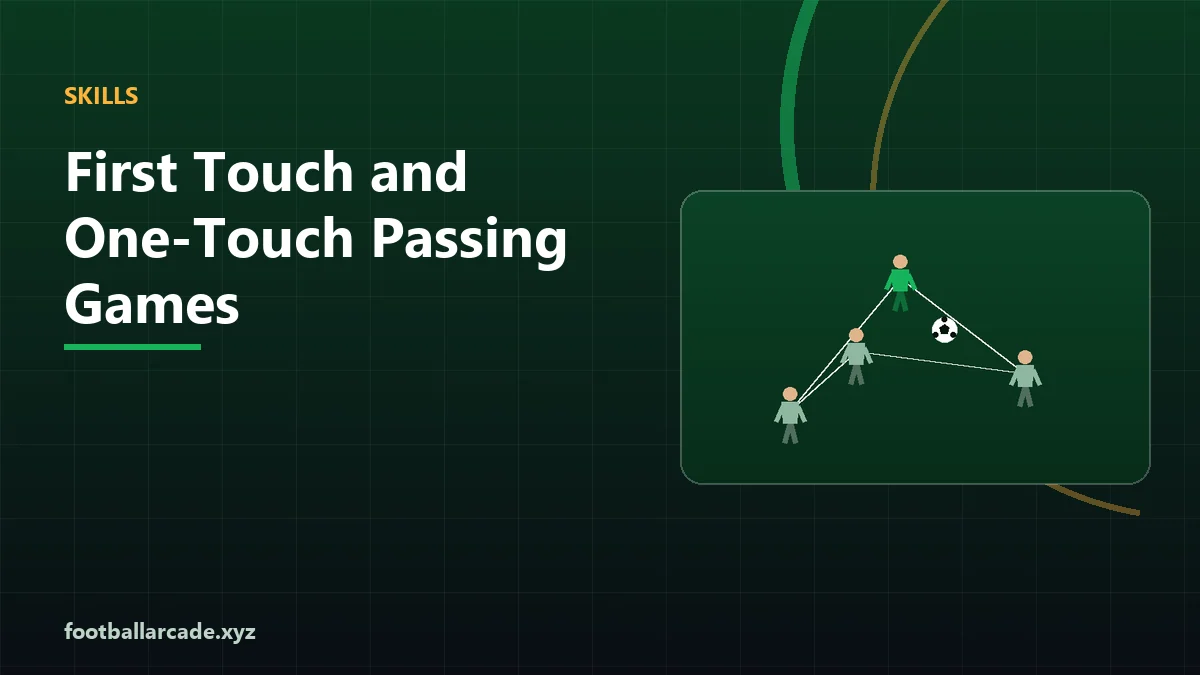 Illustration of a one-touch passing move between teammates