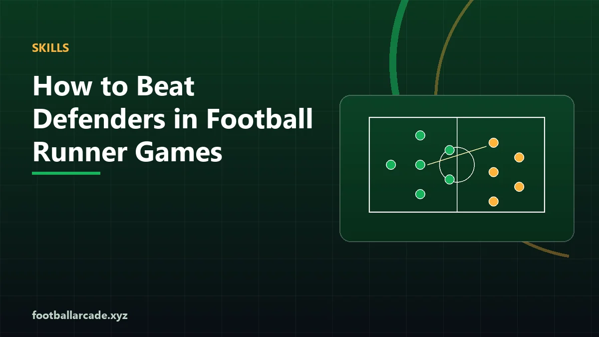 Illustration of a player avoiding defenders in a lane runner