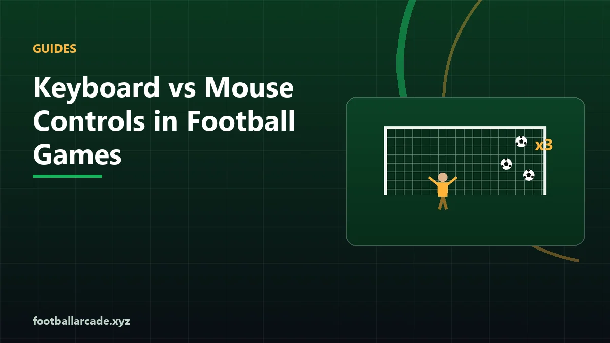 Illustration comparing keyboard and mouse control for football games