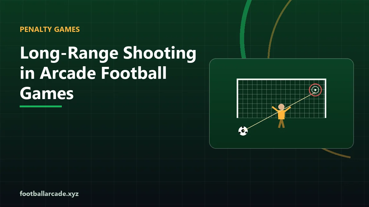 Illustration of a long-range shot travelling toward a goal